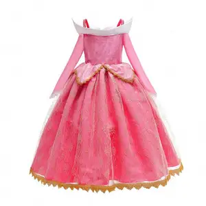 2024 Mädchen Prinzessin kleidet sich Schöne des Schlafs rosa Prinzessinnenkostüm für Mädchen 3-10Jahr