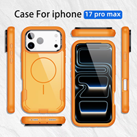 Dual Layer Hybride Anti-Stoot Telefoonhoesje met Ingebouwde Magnetische Ring Lensstandaard Beschermhoes voor iPhone 16 17 18 ProMax