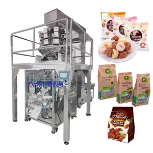 Full Automatic Small Scale Multihead Weighing Packing Machine For Screw Hardware Potato Chips Rice Popcorn Peanuts Melon Seeds