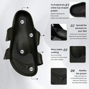 Sandales d'été légères personnalisées en EVA pour hommes et femmes, à double boucle, décontractées, tendance, confortables, pour couple, vente en gros - Product Image 5