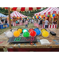 Jeu de réaction électronique interactif pour stand de carnaval avec bouton lumineux LED à pousser et éclairage central