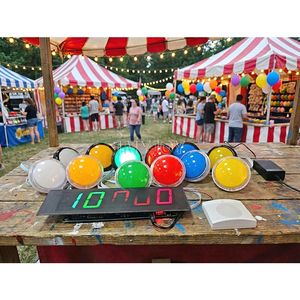 Jeu de réaction électronique interactif pour stand de carnaval avec bouton lumineux <span class=keywords><strong>LED</strong></span> à pousser et éclairage central - Product Image 3