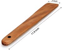 Spatule de cuisine rectangulaire en bois de caoutchouc durable sans BPA, cuillère à cuisiner, racloir, olive
