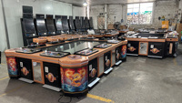 Borne de jeu d'arcade QIQU 100 pouces pour 8-10 joueurs, avec écran supérieur 32 pouces, fonction Ocean King 3 4, machine de jeu de pêche à monnayeur