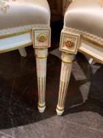 Nouveau design de style français baroque antique en bois massif sculpté à la main fauteuil en velours salon chaises de loisirs