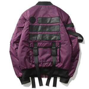 Áo Khoác Bomber Có Dây Đai Cho Nam, Phong Cách Punk Đường Phố Cao Cổ - Product Image 5