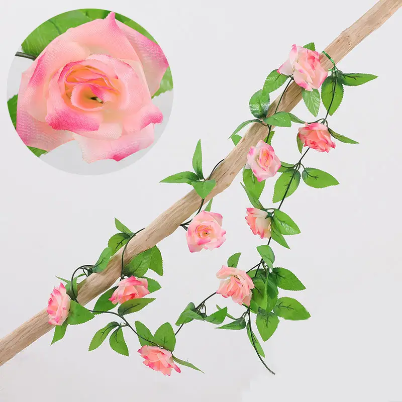 2022 Hot Selling Artificial Flower Hanging Artificial Rose Vine Garland For Home Party Decoration