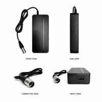 Chargeur de batterie au lithium 54,6 V 3 A 168 W avec connecteur XLR 4 broches pour trottinette électrique, fauteuil roulant et alimentation de sécurité