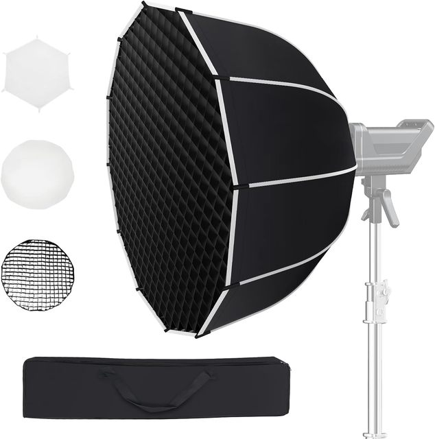 Bowens Mount Parabolic Softbox, Upgraded One-Step Quick Installation, Takerers 33.5" Deep Parabolic Softbox Diffuser