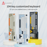 Ajazz Keyboard AK35I Gaming mekanik, papan ketik nirkabel dengan kabel layar dapat diganti panas RGB Backlit untuk PC Laptop Gamer