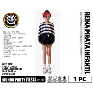 COSTUME COSPLAY della regina dei pirati per bambini #13131 - Product Image 1
