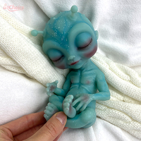 Poupée Alien Bébé Réaliste en Silicone de 10 Pouces, Faite à la Main, Douce, Bleue, Jouet Créature Fantastique Reborn pour Collectionneurs, Enfants et Cadeaux