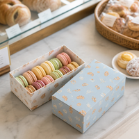 Boîte de présentation pour pâtisseries, boîte de présentation en carton blanc, présentoir de comptoir pour desserts, impression personnalisée, fournitures pour les boulangeries de détail, fournitures personnalisées