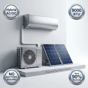 Climatiseur solaire hybride AC/DC 9000 BTU prêt à être expédié, système split à onduleur avec panneaux photovoltaïques pour la maison et l'hôtel, économie d'énergie - Product Image 1
