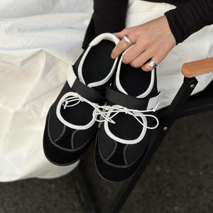 Zapatos Mary Jane de Estilo Deportivo con Corte Bajo para Mujer, Bailarinas con Parte Superior de Cuero Genuino, Entresuela de Goma, Ligeros e Impermeables - Product Image 2