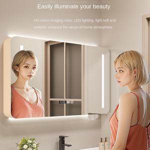 Armoire de miroir de salle de bain de toilette étanche moderne de haute qualité avec rangement mural éclairé - Product Image 3