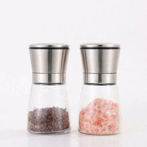 Adjustable Refillable Stainless Steel Chili Salt Pepper <b>Grinder</b> Set 165ML Capacity Home Spice <b>Herbs</b> Spices Mill - Product Image 3