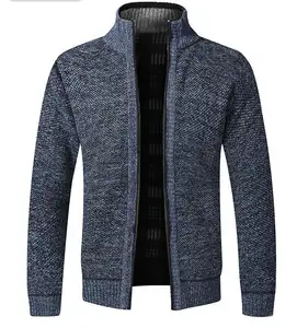 Vente en gros de manteau pull pour hommes pull ample cardigan en tricot à col montant décontracté pour jeunes hommes