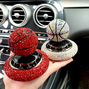 <b>Car</b> Perfume Basketball Solar Diamond Rotating Resin Dashboard Aromatherapy <b>Decor</b> Ocean Fragrance Blue White Red Gold - Product Image 1