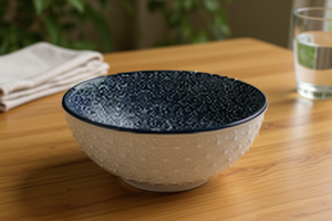 Tazón Snowflake de 6.5 pulgadas de cerámica con acabado bajo esmalte para servir comida y uso en fiestas. - Product Image 2