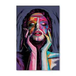 Pintura artística abstracta <span class=keywords><strong>de</strong></span> <span class=keywords><strong>cara</strong></span> <span class=keywords><strong>de</strong></span> <span class=keywords><strong>mujer</strong></span>, pintura <span class=keywords><strong>de</strong></span> arte callejero sobre lienzo, carteles e impresiones Pop, sala <span class=keywords><strong>de</strong></span> estar <span class=keywords><strong>para</strong></span> decoración <span class=keywords><strong>de</strong></span> arte <span class=keywords><strong>de</strong></span> pared, acuarela - Product Image 1