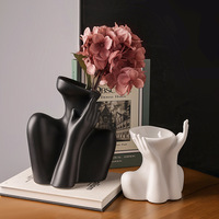 Nordische Kreative Biskuitkeramik-Vase mit Menschlichem Gesicht - Moderne Heimdekoration und Hochzeits-/Valentinstagsgeschenk