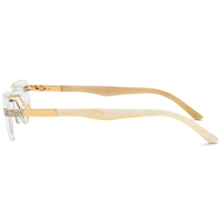 Gafas Borregls de cuerno de búfalo para hombre, nueva marca de diseñador, monturas cuadradas con diamantes, gafas de lujo para mujer, gafas ópticas 0023