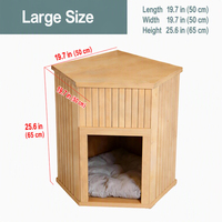 Table d'appoint en bois massif pour chat, nid d'hibou multifonctionnel pour humain et animal, maison pour chat d'intérieur avec panneau à lattes respirant