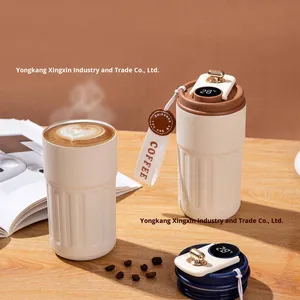 Tasse à café en acier inoxydable isolée intelligente pour voiture Tasse à eau portable Mesure de la température Gravure personnalisée Haute apparence - Product Image 4