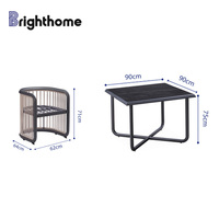 Ensemble de café en aluminium imperméable moderne pour l'extérieur, chaise de jardin, mobilier de patio pour hôtel