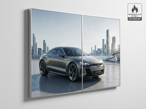 ผลิตในเยอรมนี จอแสดงผลเลนติกูลาร์แบบโมดูลาร์ Lentiprint ขนาด 240x180 ซม. 2 แผง 40 LPI แนวนอน กรอบสีเงิน ไม่มีขาตั้งพื้น - Product Image 2