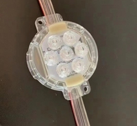 Éclairage ponctuel à pixels adressables étanche IP68 DC24V IC8206 IC 50 mm de diamètre SMD5050 RGB 7 LED