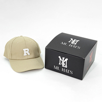 Logo personnalisé C1S Boîtes en carton de papier d'art imprimé noir dur pour casquettes de baseball Chapeau Emballage Boîte d'emballage cadeau