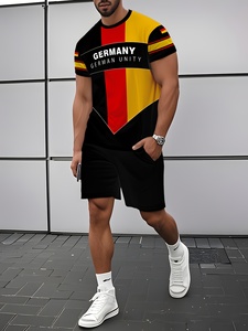 Nouveau <span class=keywords><strong>Ensemble</strong></span> Été Homme 2025 <span class=keywords><strong>Marque</strong></span> Tendance Manches Courtes Short Décontracté Style Urbain Ample Polyvalent - Product Image 5