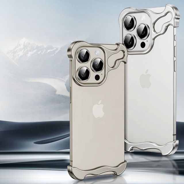 Aluminum Bumper Metal Titanium Protection Phone Cases for iPhone 13 14 15 Pro Max Shockproof Cover With Camera Lens 16