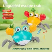 Jouet de bain pour bébé en plastique, à remonter, qui marche dans l'eau, en forme de crabe, avec capteur de mouvement, qui danse et rampe, pour cadeau d'infant