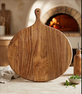 Tabla de Cortar Pizza de Madera Premium para Usar con una Sola Mano, Hecha de Madera Natural 100% Ecológica, Duradera, No Tóxica y Apta para Lavavajillas - Product Image 2