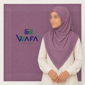 ผ้าพันคอสี่เหลี่ยมลายแจ็คการ์ดแบบเรียบง่าย Wafa ขนาด 110x110 ซม. ดีไซน์ลายกรอบ ผ้าเนื้อนุ่มคล้ายผ้าฝ้าย น้ำหนักเบา ระบายอากาศได้ดี - Product Image 6
