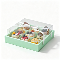 Boîte à gâteau de luxe personnalisée avec fenêtre transparente en PET, impression dégradée haute définition, emballage pour cupcakes pour mariage, anniversaire, fête