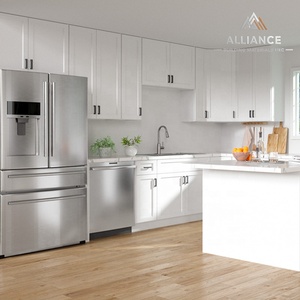 Armoires de cuisine blanches style Shaker prêtes à être expédiées |   Meubles de cuisine en gros pour les entrepreneurs américains |   Armoire de rangement de cuisine RTA - Product Image 1