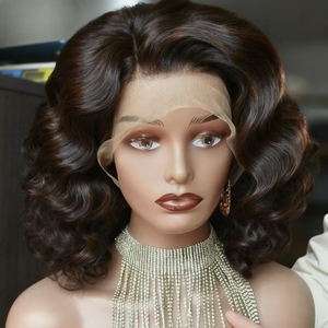 Bán Buôn Ngắn <span class=keywords><strong>Bob</strong></span> Tóc Con Người Ren Phía Trước Tóc Giả Trong Suốt Cho Ren Màu Sắc Tự Nhiên Cơ Thể Sóng Brazil Tóc Chất Lượng Cao - Product Image 3