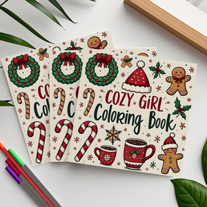 Livre de <span class=keywords><strong>coloriage</strong></span> de Noël Cosy Girl-Modèles de <span class=keywords><strong>pain</strong></span> <span class=keywords><strong>d</strong></span>'<span class=keywords><strong>épice</strong></span> et de chapeau de Père Noël Livre de <span class=keywords><strong>coloriage</strong></span> de vacances de 24 pages pour un plaisir festif - Product Image 6