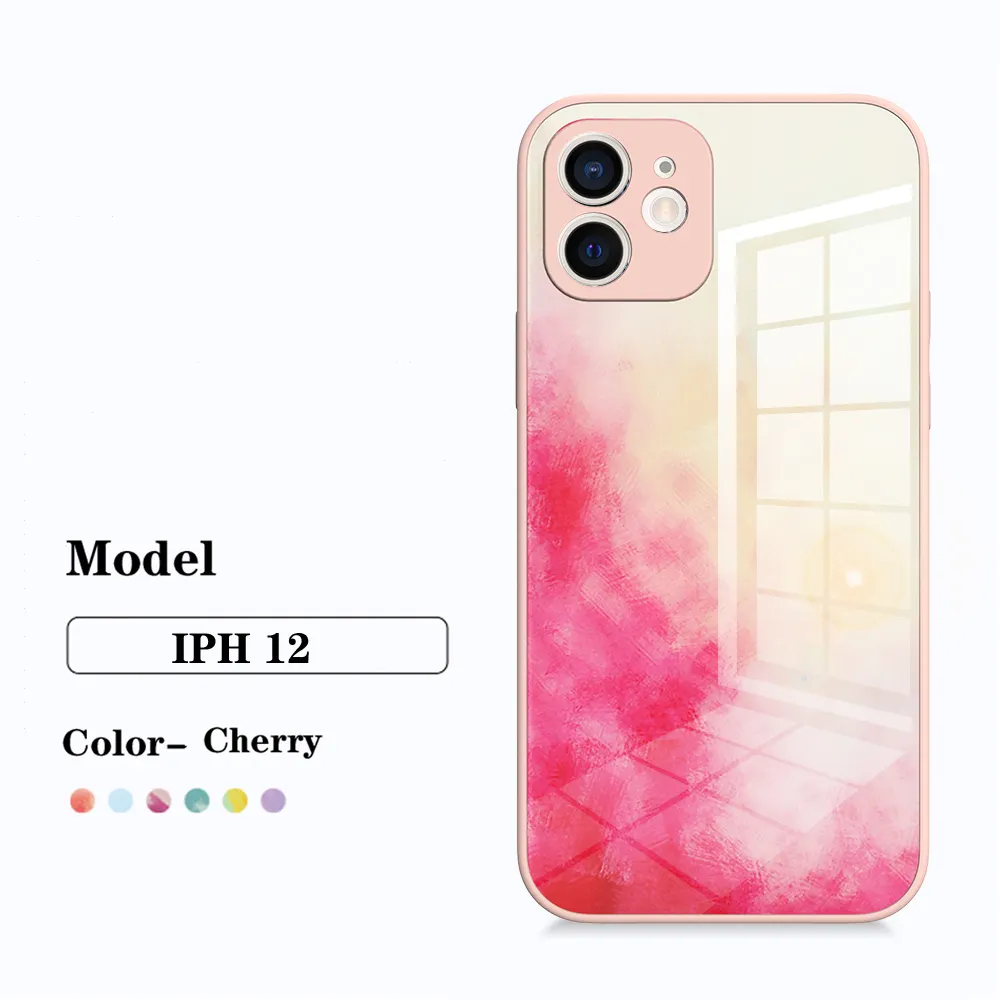 Rainbow Tempered Glass Phone Case For iPhone 13 12 Pro Max Back Cover For iPhone Xr X Xs Max 7 8 Plus SE 2020 Protective Case