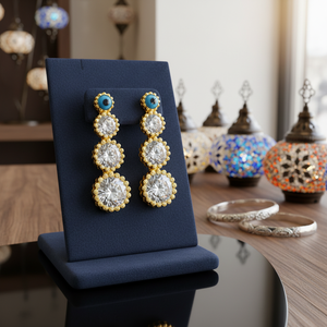 Round CZ Zircon Stone <b>Stud</b> <b>Earrings</b> Turkish Wholesale Eye Style Handmade 925 Sterling Silver Jewelry <b>Fine</b> Jewellery - Product Image 3