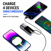 Mini batterie portable Li-polymère 10000 mAh avec affichage LED Type-C et charge rapide 22,5 W, chargeur d'urgence