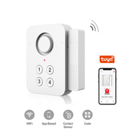 Capteur d'alarme de porte intelligent WiFi contrôlé par clavier avec notification d'application, capteur de contact Tuya pour porte/fenêtre ouverte
