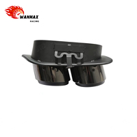 Embouts d'échappement ronds à triple paroi pour Porsche 911 992 2019-2024, silencieux noir brillant avec support de montage intégré