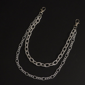 Chaîne de taille double couche gaufrée en argent tibétain, style Hip Hop Punk, pour usage quotidien - Product Image 3