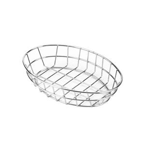 Cestas de Almacenamiento de Alambre Metálico Ovaladas Cromadas de Fabricación Industrial, Contenedores de Servicio para Restaurantes de Comida Rápida para Sándwiches, Frutas y Hot Dogs - Product Image 3