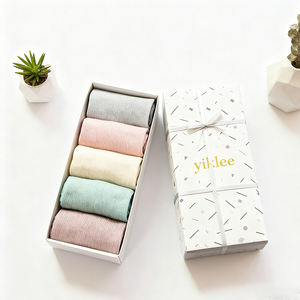 Boîte cadeau personnalisée en matériau recyclé pour chaussettes, ensemble d'emballage pour chaussettes d'enfants, boîte en papier pour leggings et chaussettes - Product Image 2